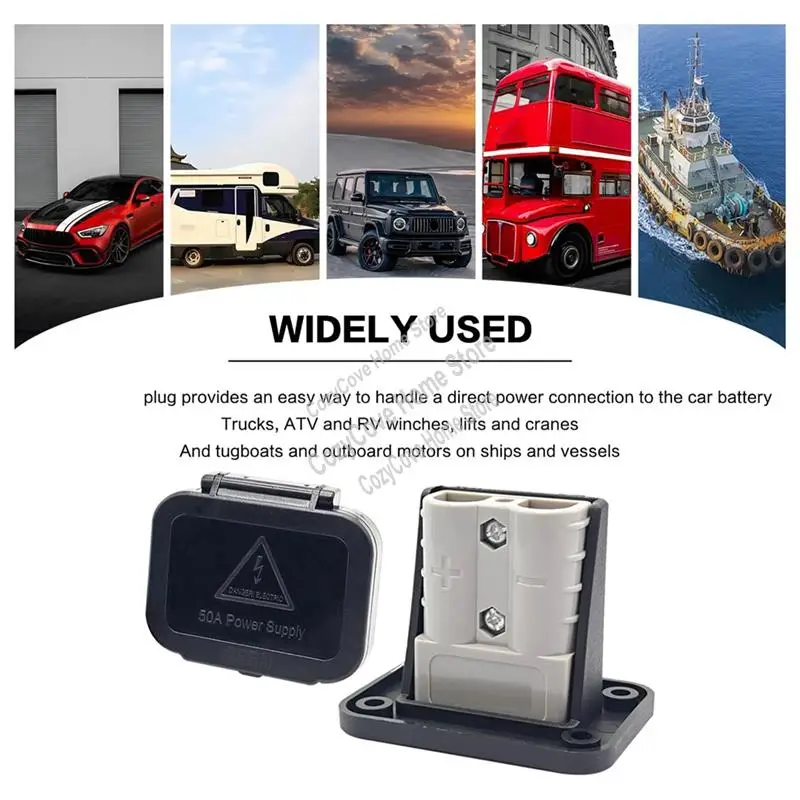 

Монтажная панель быстрого подключения/разъема аккумулятора 50 А с крышкой для автомобилей, велосипедов, лебедок для квадроциклов, подъемников-A27R