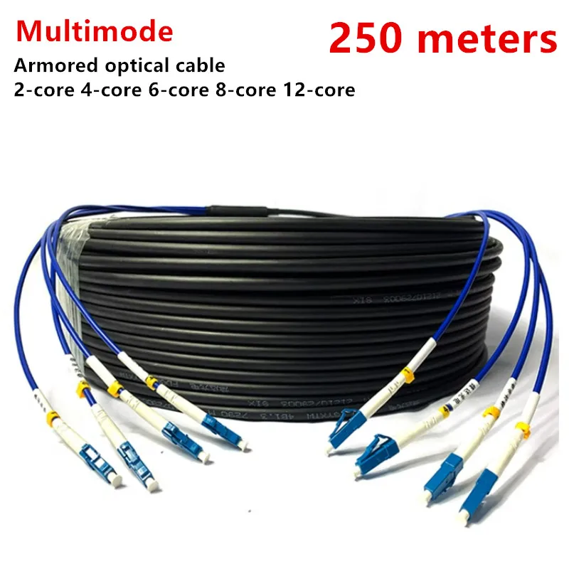 

250 meters, Outdoor Armored Optical Cable, Multi-mode,2-core, 4-core, 6-core, 8-core, 12-core, SC/FC/LC/ST Optical Jumper