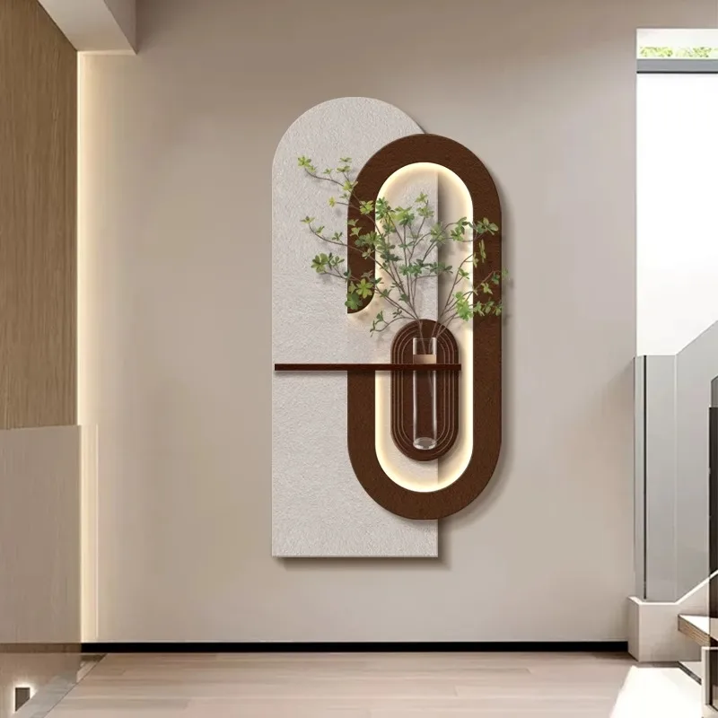 Light Emitting Diode Painting Hydroponic Green Plants Mural Creative Sandstone Foyer Art Decoration Painting