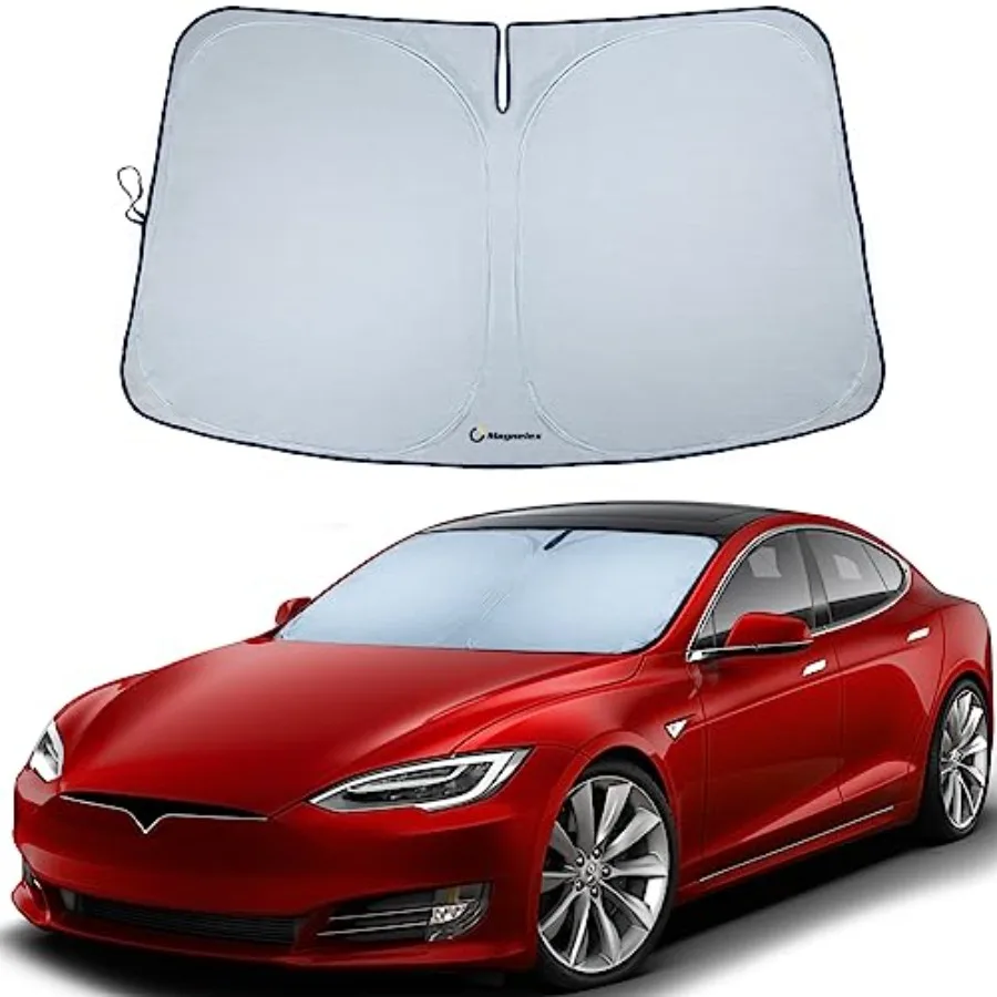 

Tela Windhield unhade for 2012-2026 - Reflective 240T Material Car un Vior with Mirror Cut-Out. Tela unhade Foldable un hade fo