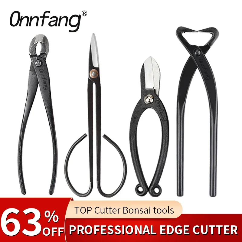 Onnfnag Bonsai Cutter Concave Edge Scissors Steel Root Cutter for Pruning Bonsai Tree Brunches Knots Profissional Bonsai Tools