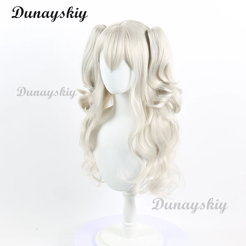 Peluca de Cosplay de Anime charlotte Tomori Nao con colas de caballo, peluca ondulada de pelo sintético largo para mujer, disfraz de fiesta de Halloween, gorro de peluca, 65cm