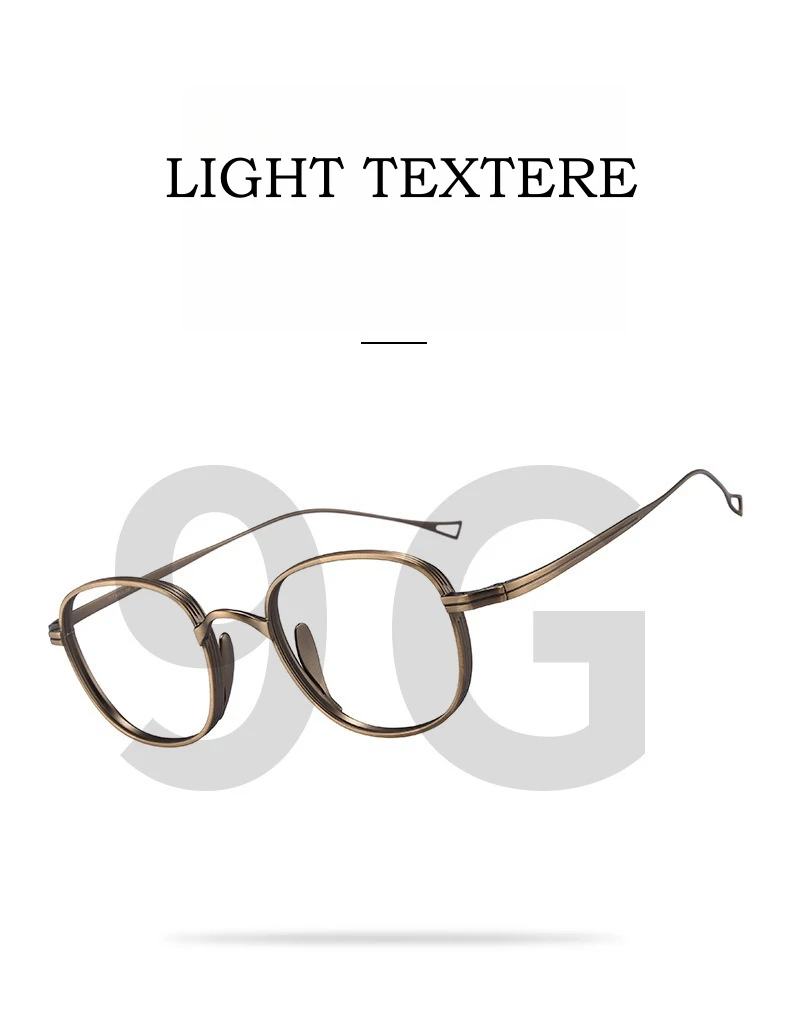 Yimaruili Mode Persönlichkeit Luxus Brillen Titan legierung Retro runde optische Brillen fassungen für Männer und Frauen – Detail 3