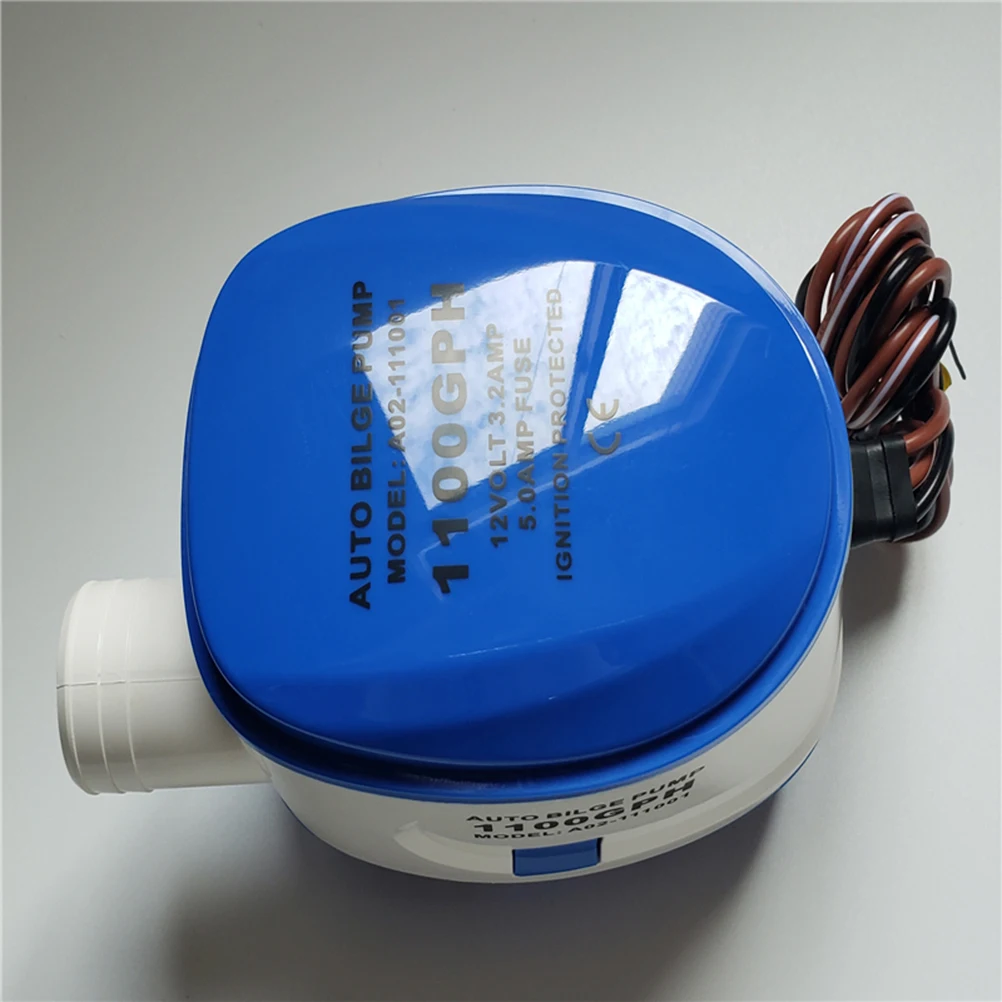 

12V Automatic Submersible Compact For Boat Marine Fishing Camping Blue Rustproof Stainless Steel Shaft Auto Water Drainage