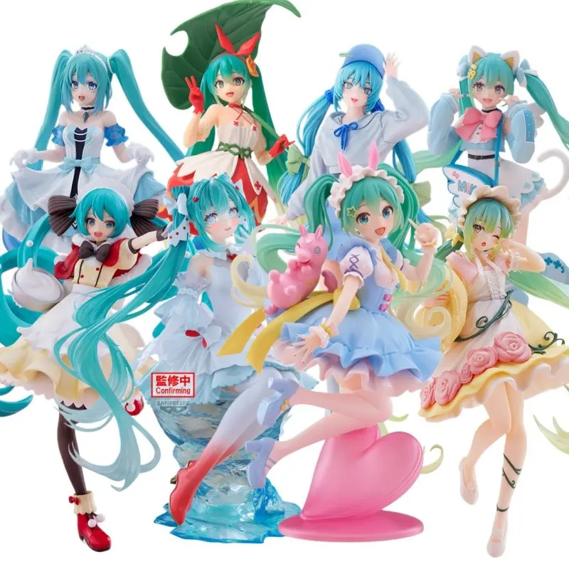 在庫あり本物のタイトーアンプボーカロイド初音シリーズミク童話風景フィギュアデスクトップ装飾玩具ギフト
