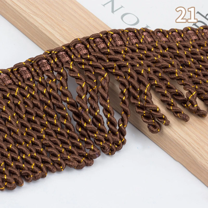 11Mx8cm Twist Tassel Fringe Trim Cord Gold Rope Lace Ribbon Trim Braided For Sewing Garment Shoes Bag Material Diy Accessories
