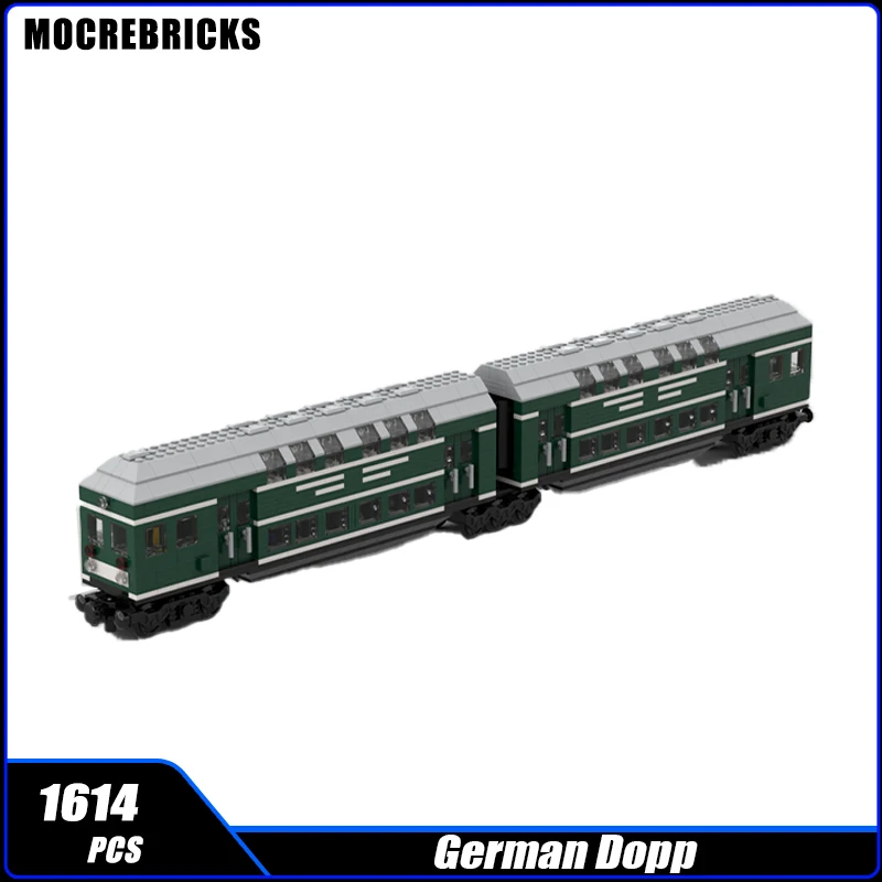 

MOC-139977 City Railway Germany Doppelstockwagen Train Car Carriage Model Building Block Assembly Brick Toys Children's Gifts