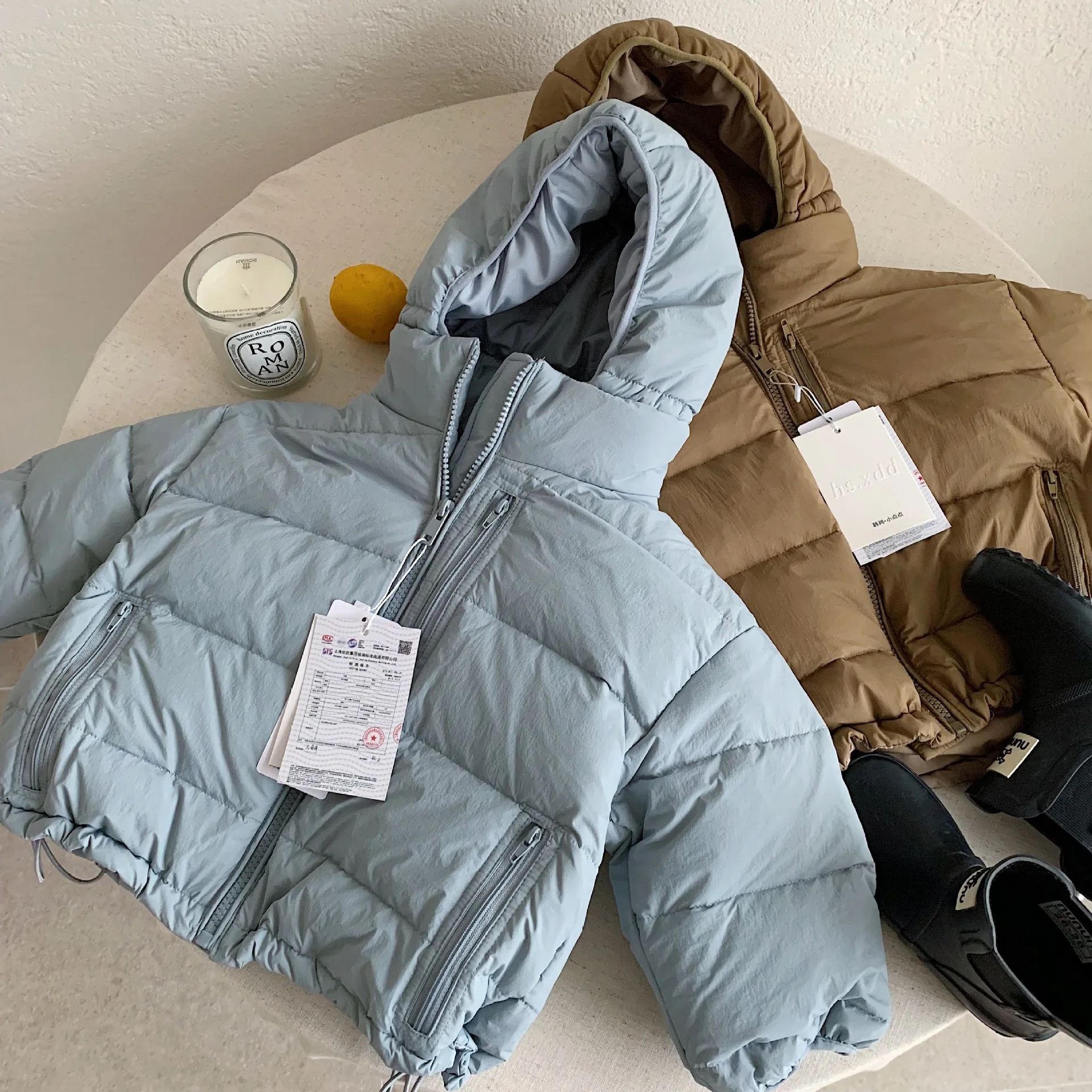 

Kids Clothes Down Jackets Winter New Style Zipper Pocket White Down Casual Down Jackets Baby Boys and Girls Daily Outwear