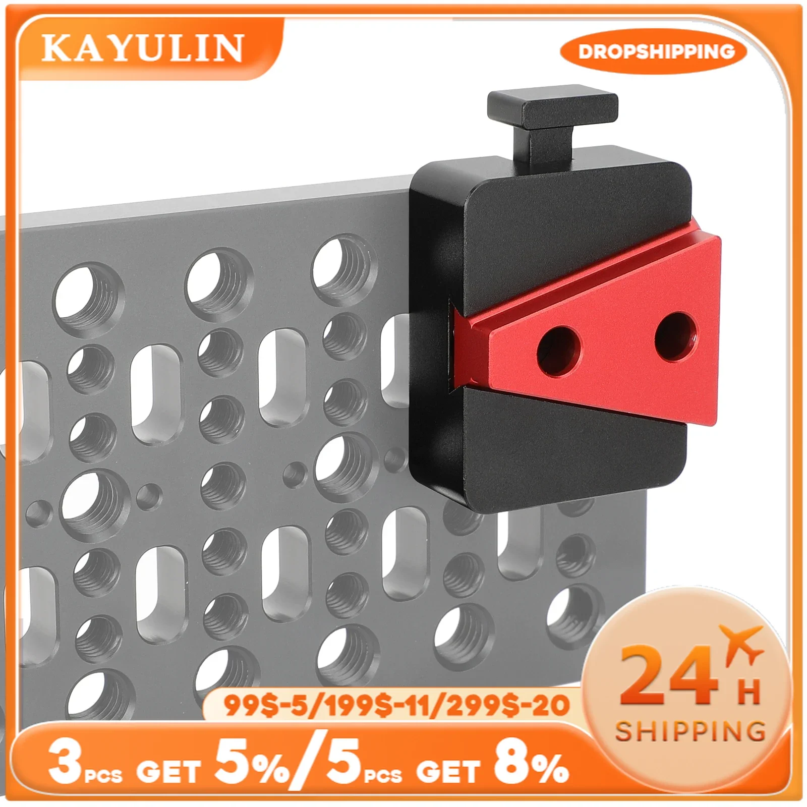 KAYULIN V-Lock Assembly Kit with Base Station and Wedge Quick Release Mounting Plate 1/4 Screw For DSLR Camera Stabilizer