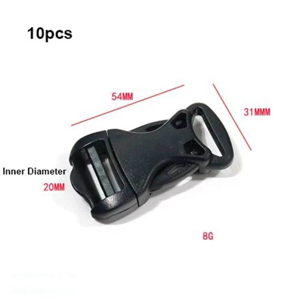 

10 шт., пластиковая фурнитура из помпона, регулируемая пряжка для поясной сумки, черная, 7 стилей, боковая пряжка, двойной уличный рюкзак, детали поясной сумки