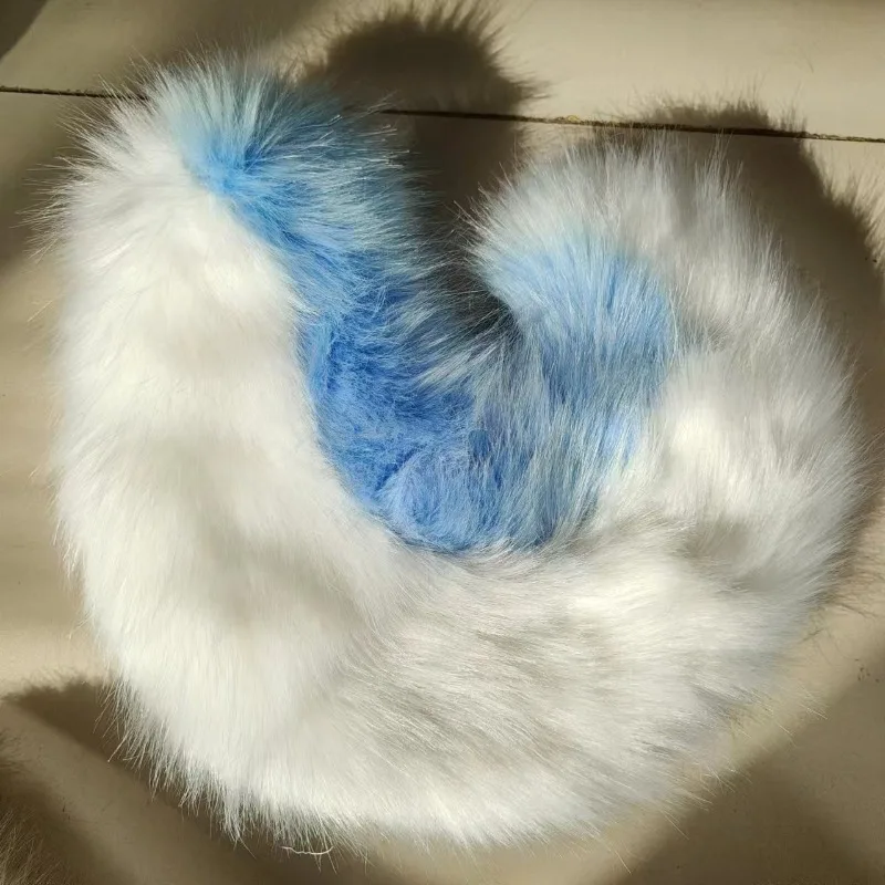 Nouveau fourrure gros bouclé Shiba Inu queue queue de loup Fursuit fille en peluche fausse fourrure queue de loup déguisement Anime Lolita Cosplay accessoires