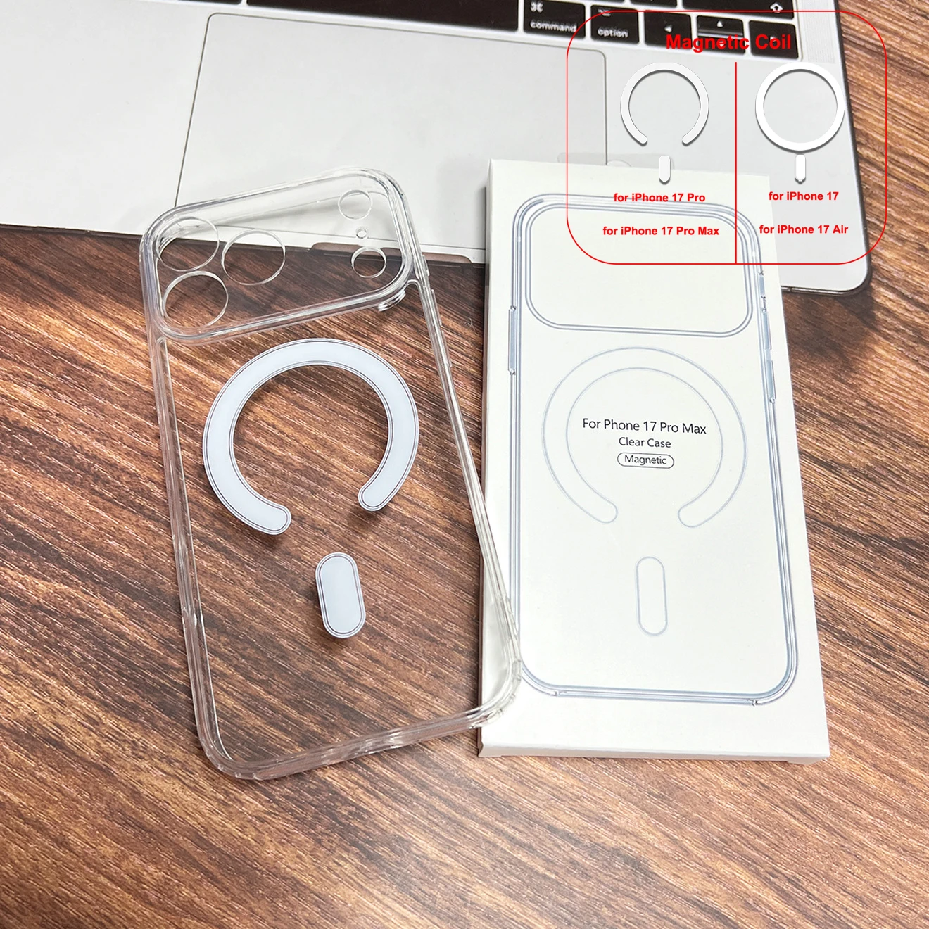 für iPhone Air 17 Pro Max 17 Air Case Kristallklare Acryl-Rückseite Magnetische Abdeckung für Mag-safe Allround-Kamera Protect Soft Shell