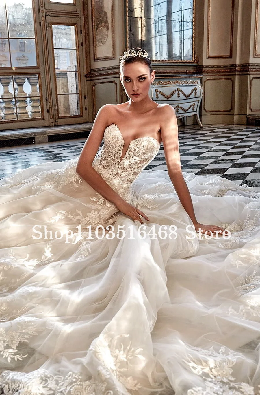 Elegantes Schatz Brautkleid 2024 für Frauen weiße Luxus scheide A-Linie Applikation Brautkleid Kleid 2024 Luxus