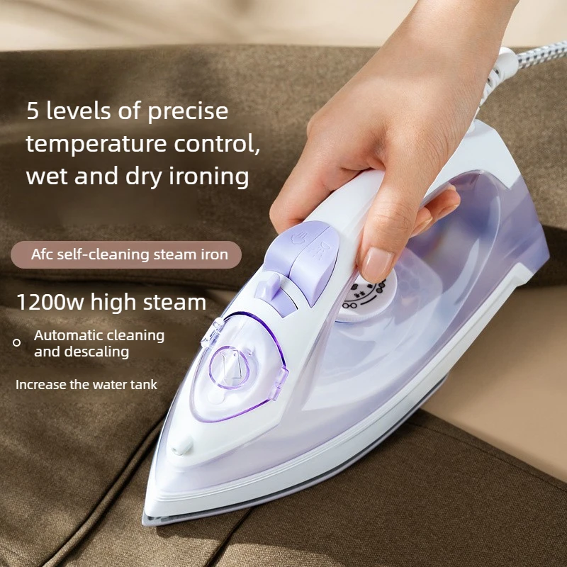 2 in 1 Steamer & Iron, Handheld Portable Steam Iron for Clothes, Dry and Wet Ironing,1200W AFC Mini Electric Iron, 3 Gears Steam