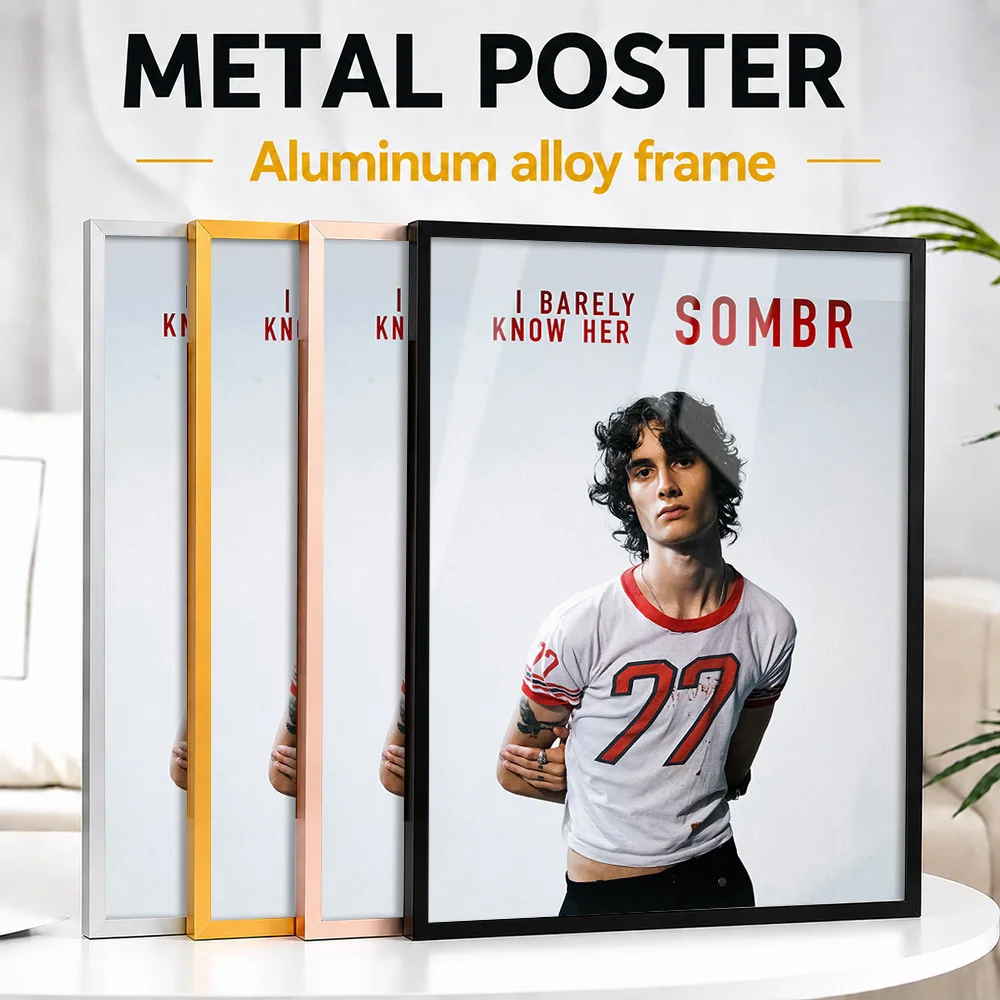 I Barely Know Her - SOMBR Framed Aluminum Metal Poster Customized Recording Tribute Wall Art Ideal For Singer Fans In Music Room