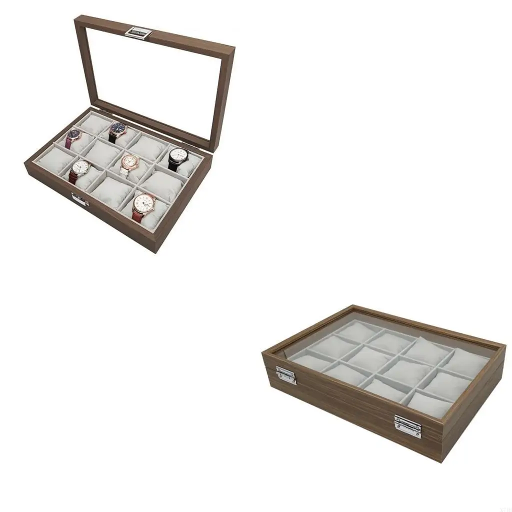 

Органайзеры для часов с 12 слотами, устойчивый к царапинам корпус для часов, подходящий для коллекционеров
