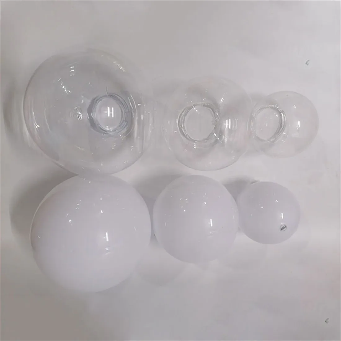 Pantalla de repuesto acrílica blanca transparente D15cm D20cm D25cm para lámpara de poste con pantalla de lámpara transparente de globo de apertura de 9,2 cm