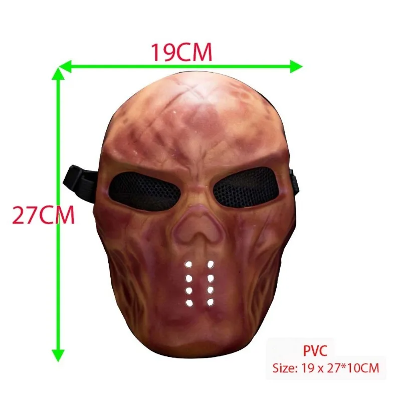 Skull Warrior Mask PVC Cool Camouflage Party Cosplay Costume Props Gift for Boyfriend Mens Horror Game Party Decor Cycling Mask