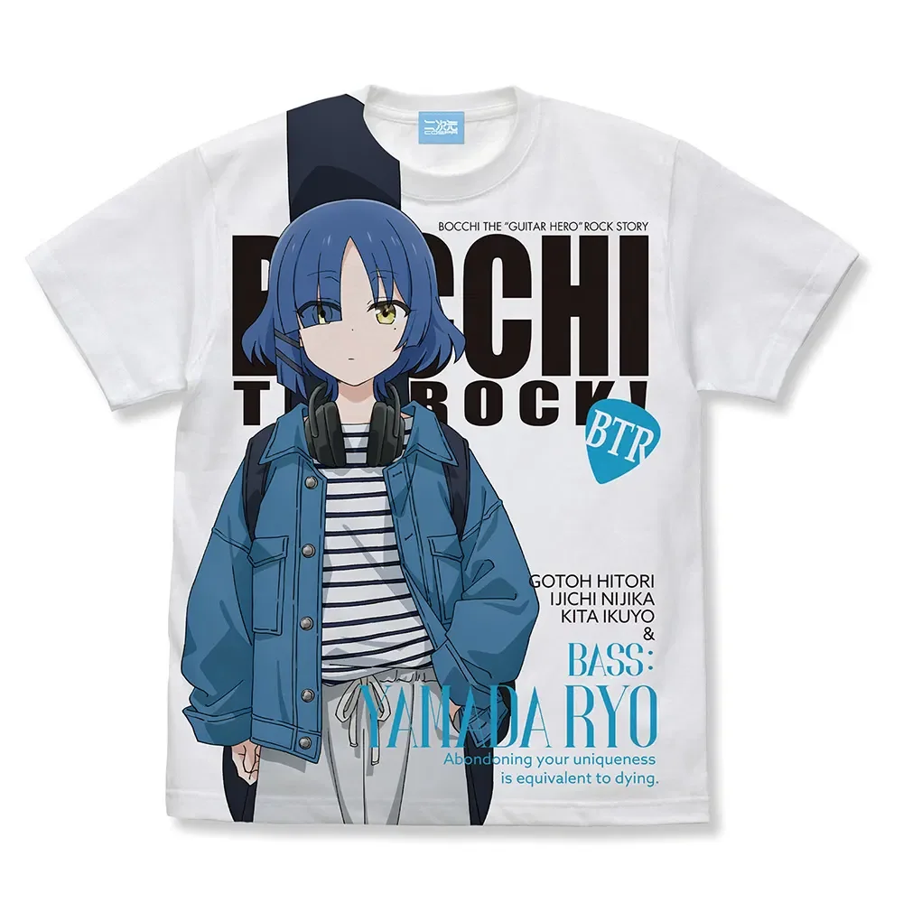 

Japan Cospa Goods Bocchi The Rock Yamada Ryo Full Color T-shirt White Paragraph Clothes