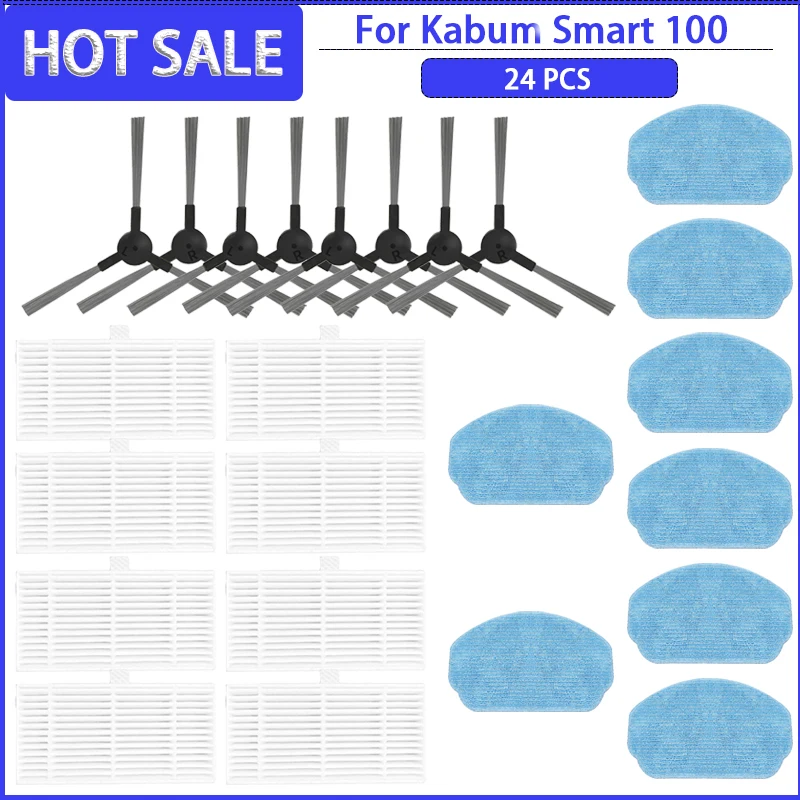 Kabum smart-ロボット掃除機の交換用モップクロス,100掃除機用のスペアパーツ,サイドブラシ,HEPAフィルター,交換用アクセサリー