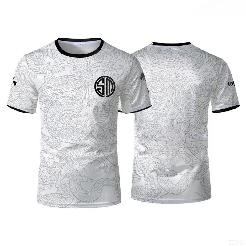 

Dragon Pattern Fashion Casual Oversized Men's and Women's Sports Short Sleeved Top with Short Sleeves