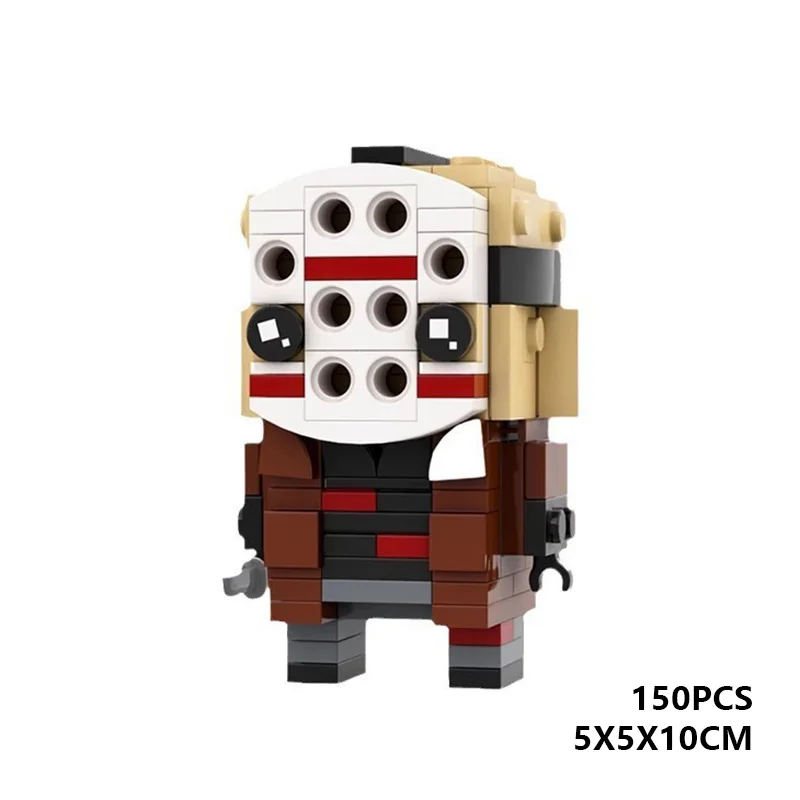 MOC Building Block V Word Vendetta Mask Jason Magic Hockey B1 Fighting Robot Toy Obi-Wan Square Head Collection Bricks Kids Toy view 5