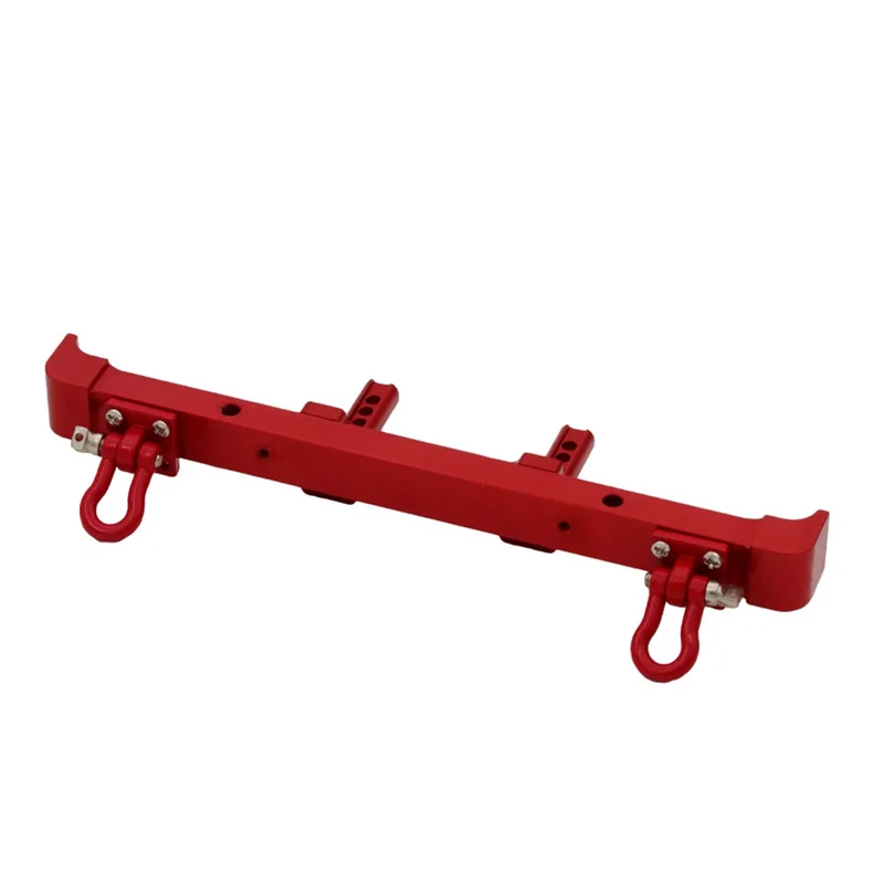 Metal Rear Bumper with Tow Hook for MN128 1/10 RC Car Upgrade Parts Accessories, Red