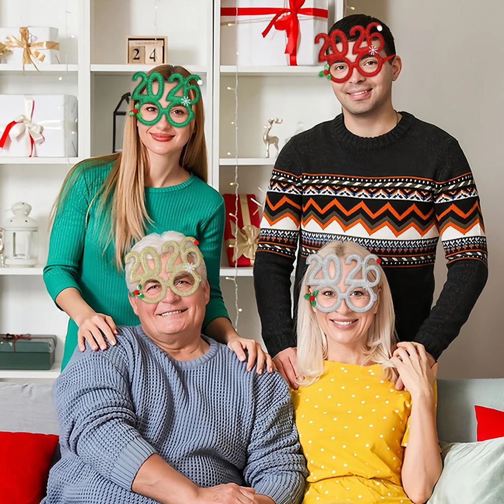 

8Pcs 2026 Happy New Year Glasses Headbands Set Shiny Party Favors for Adults New Years Eve Event Decoration Supplies