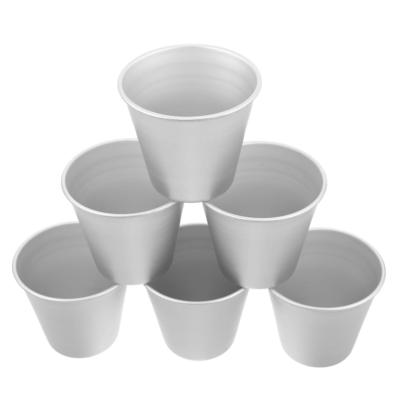 

6pcs Nonstick Aluminum Baking Thick Reusable Pudding Cups Cupcake Tins For Mini Cheesecakes Jellies Round Muffin Egg Tart Molds