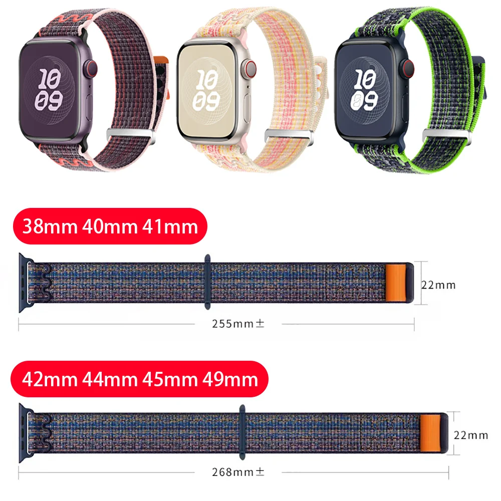 Nylon Bands For Apple Watch Strap 46mm 41mm 42mm 44mm 45mm49mm Smartwatch Accessorie Bracelet iWatch serie Ultra 10 9 8 7 SE 6 5