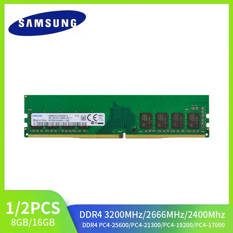 SAMSUNG-memoria RAM DDR4 para escritorio, 8GB, 3200MHz, 16GB, 2666Mhz, 2400MHz, 4GB, 2133MHz, PC4 DIMM, 288pin, 4G, 8G, 16G