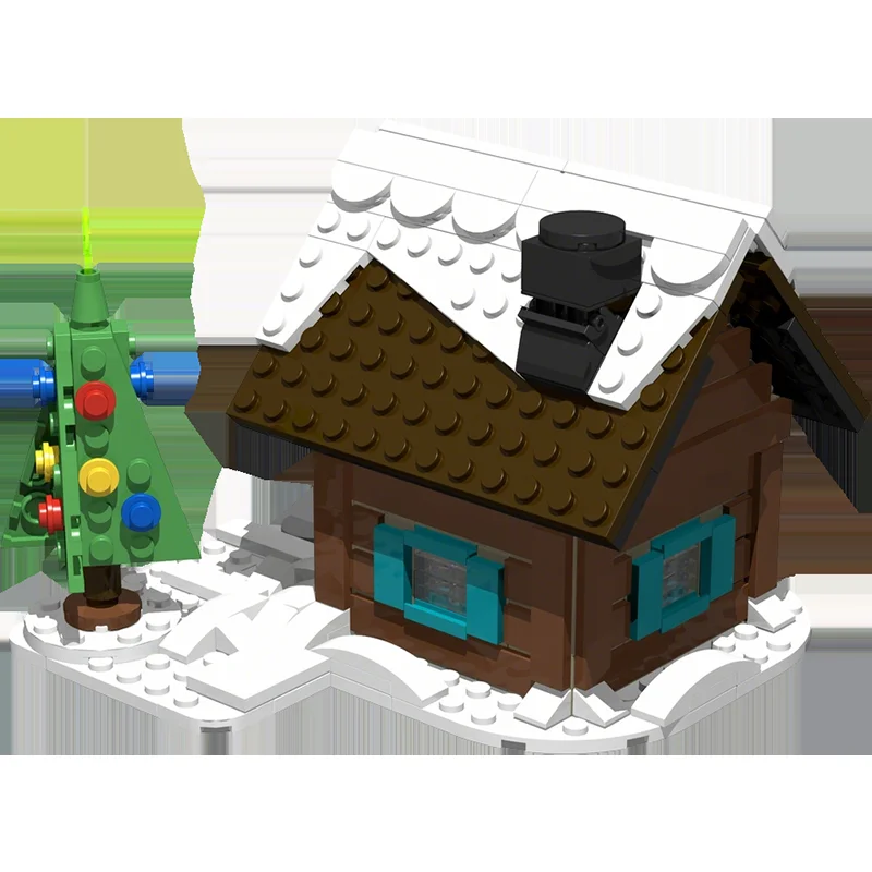 373pcs MOC Winter House Seasonal Christmas Model Building Toys Blocks Construction Christmas Gift Assemble DIY Creative Idea
