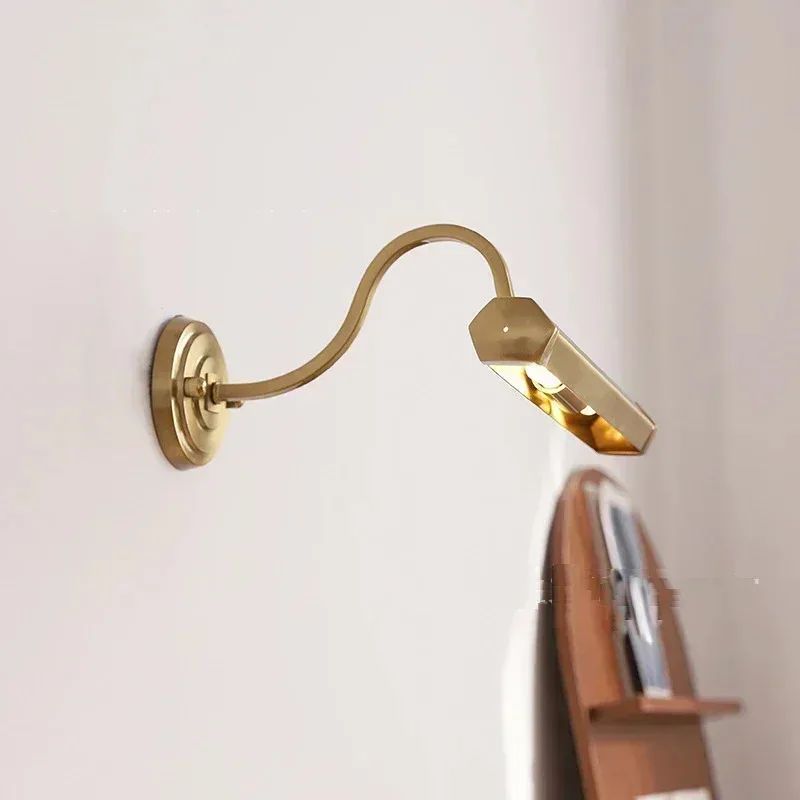 American Retro Interior Wall Ligh Mirror Headlight Gold Dressing Lamp Restaurant Counter Aisle Restroom Home Mura Wall Wash Lamp