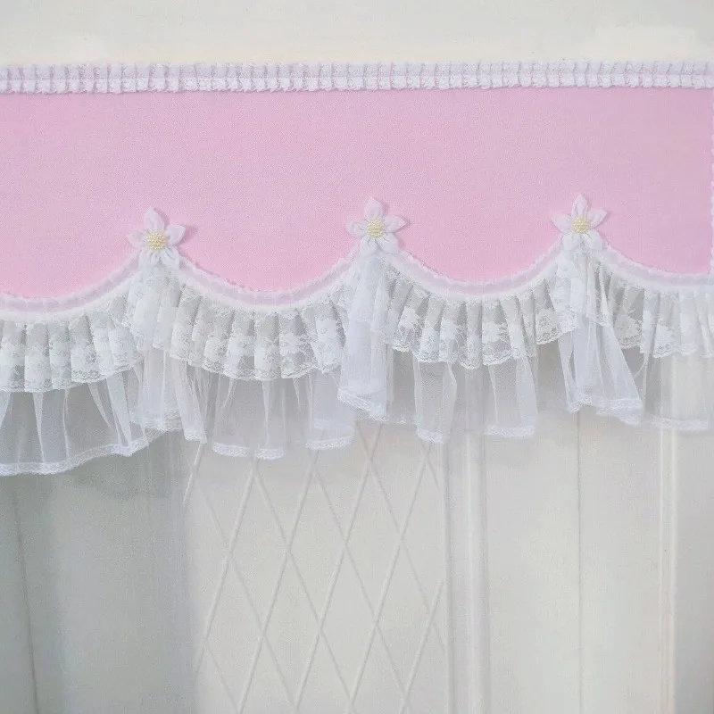 Solid Color Lace Ruffle Curtain Head Self-adhesive Door Floating Curtains Home Decor Curtain Wavy Drape Bay Window Curtain Head