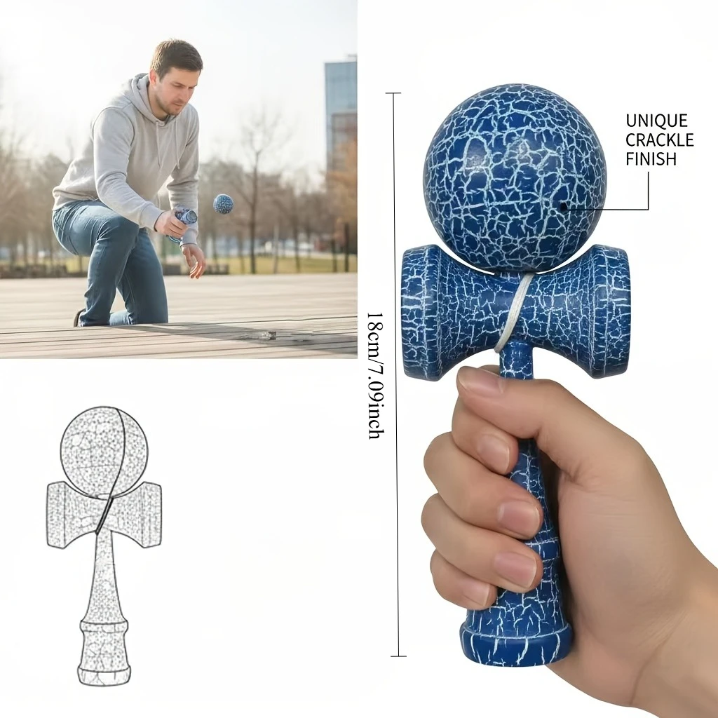 Kendama Pro Balance Trainer with Artificial Jade Ball - Professional Wood Hand-Eye Coordination Training Device