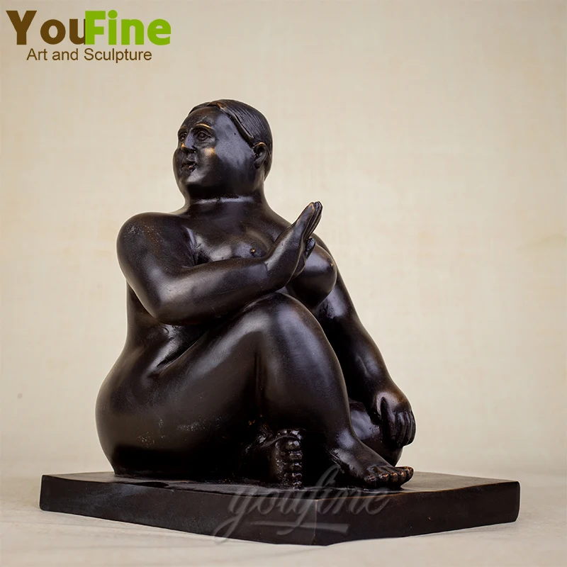 

Fat Bronze Woman Statue Famous Bronze Fat Lady Sculpture Female Nude Bronze Figurine Handcrafted For Home Decor Ornaments