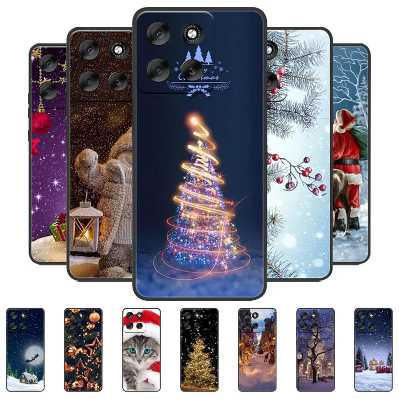 Christmas Painted Phone Case For Motorola Moto Edge 60 50 Pro Ultra Neo G56 G66j G66y G06 G86 Power G15 Soft Silicone TPU Cover