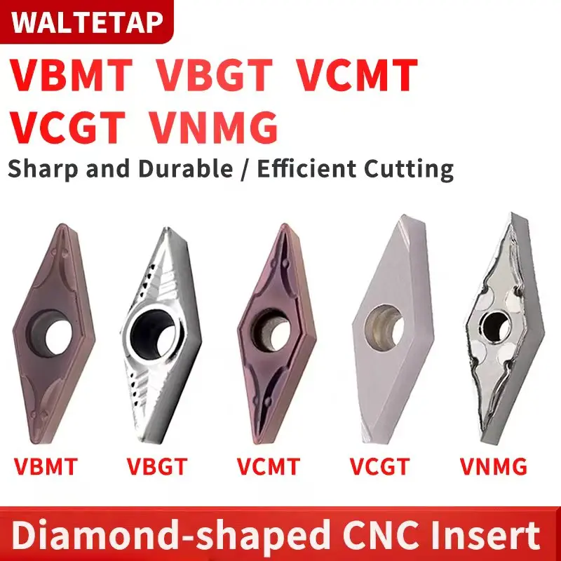 

1 шт. VBMT160 VBGT110/160 VCMT160 VCGT110/160 VNMG160 Твердосплавная токарная пластина с алмазным напылением для станков с ЧПУ, токарный инструмент
