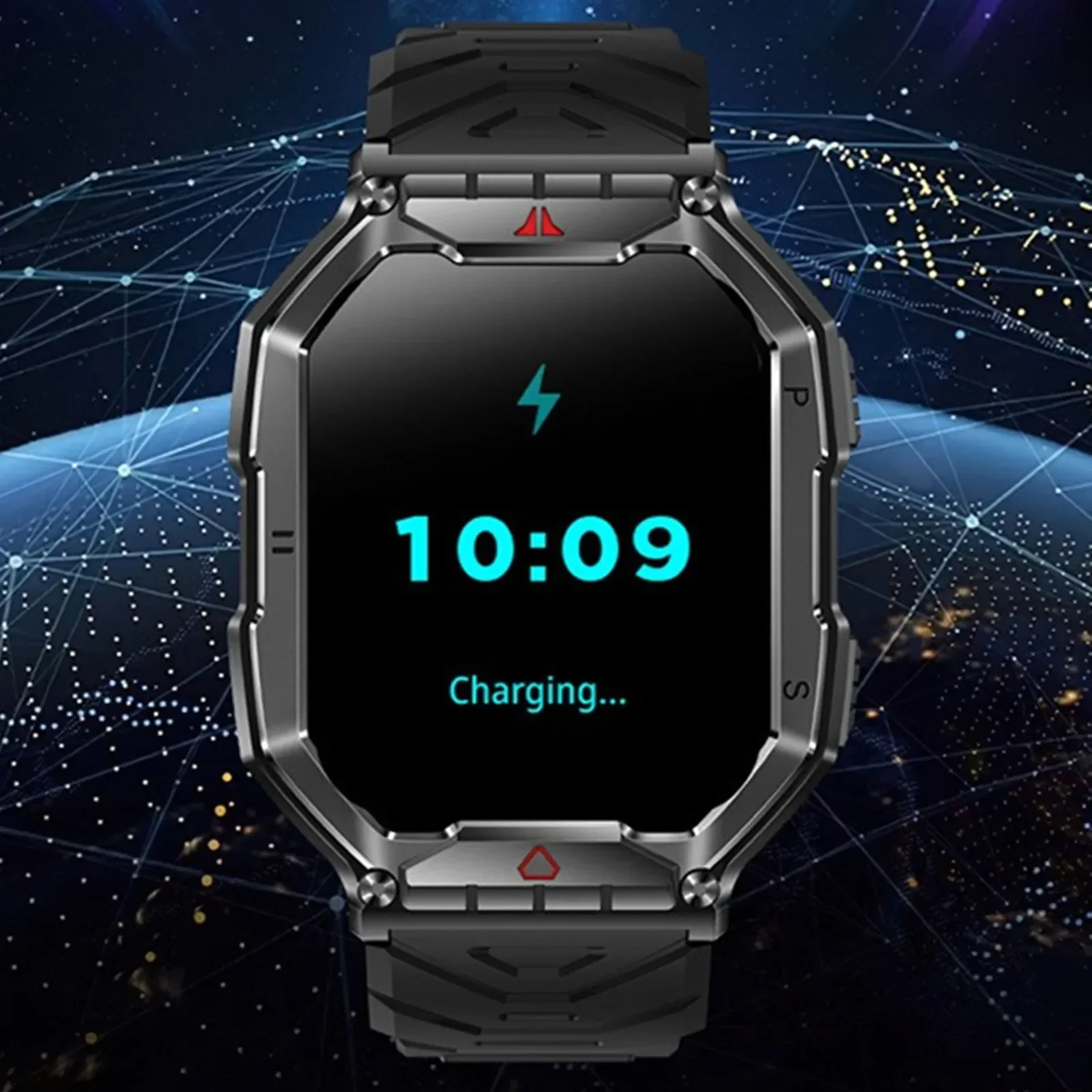 男防水スマートウォッチ Bluetooth 通話アウトドアスポーツスマートウォッチ健康監視フィットネストラッカーブレスレット懐中電灯コンパス