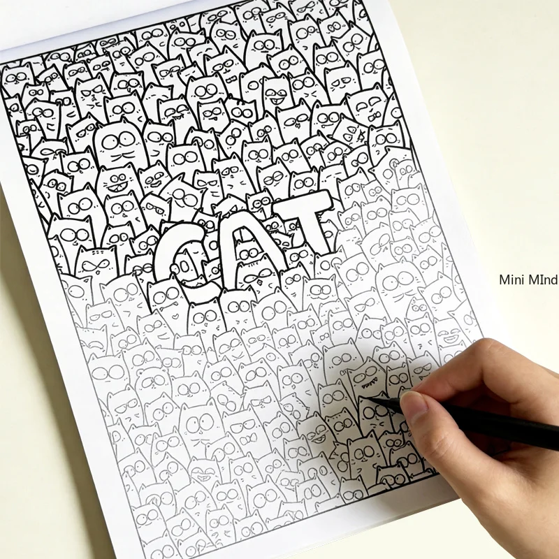 A Graffiti Monster Copying Line Coloring Book Cartoon Graffiti Coloring Page Adult Stress Relieving and Relaxing Drawing Book