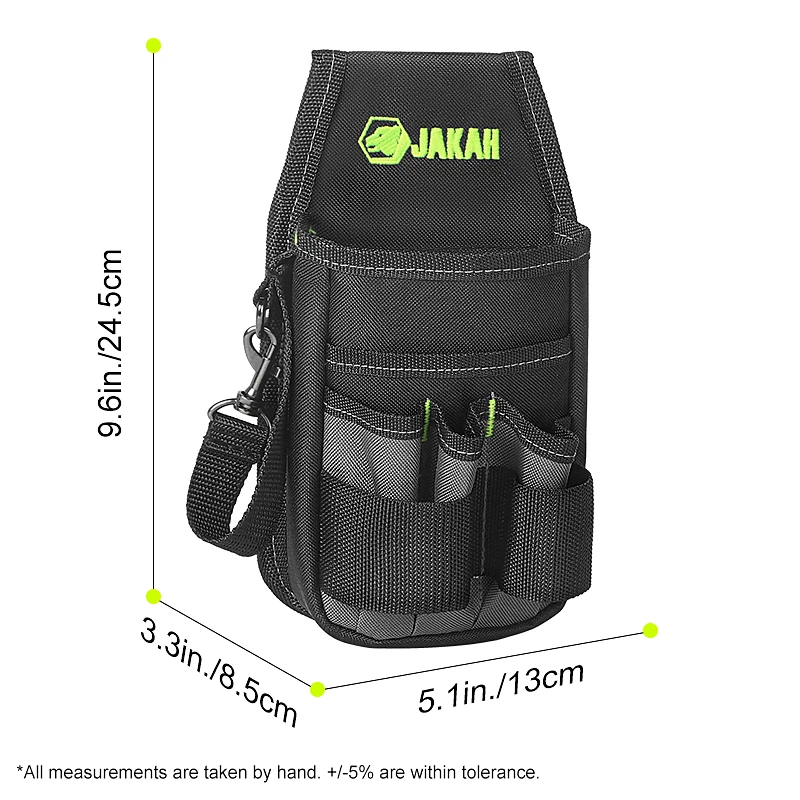 Mini-Werkzeugtasche aus ballistischem Nylon mit mehreren Taschen für Elektriker, professioneller Werkzeugkasten für effiziente Organisation, Schwarz – Detail 6