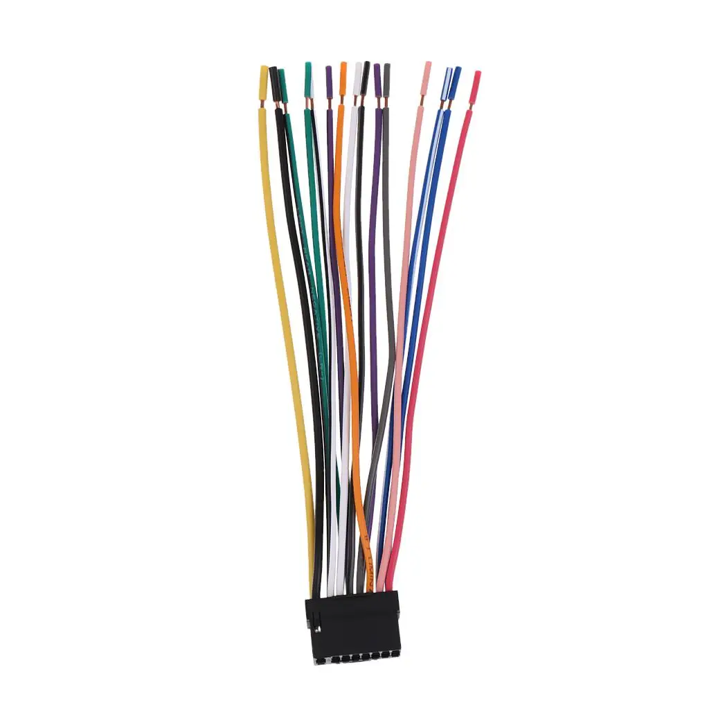 Car Audio Video Wiring Harnesses 16 Pin Plastic Connector for Speaker and Power Hookup in Aftermarket Radios