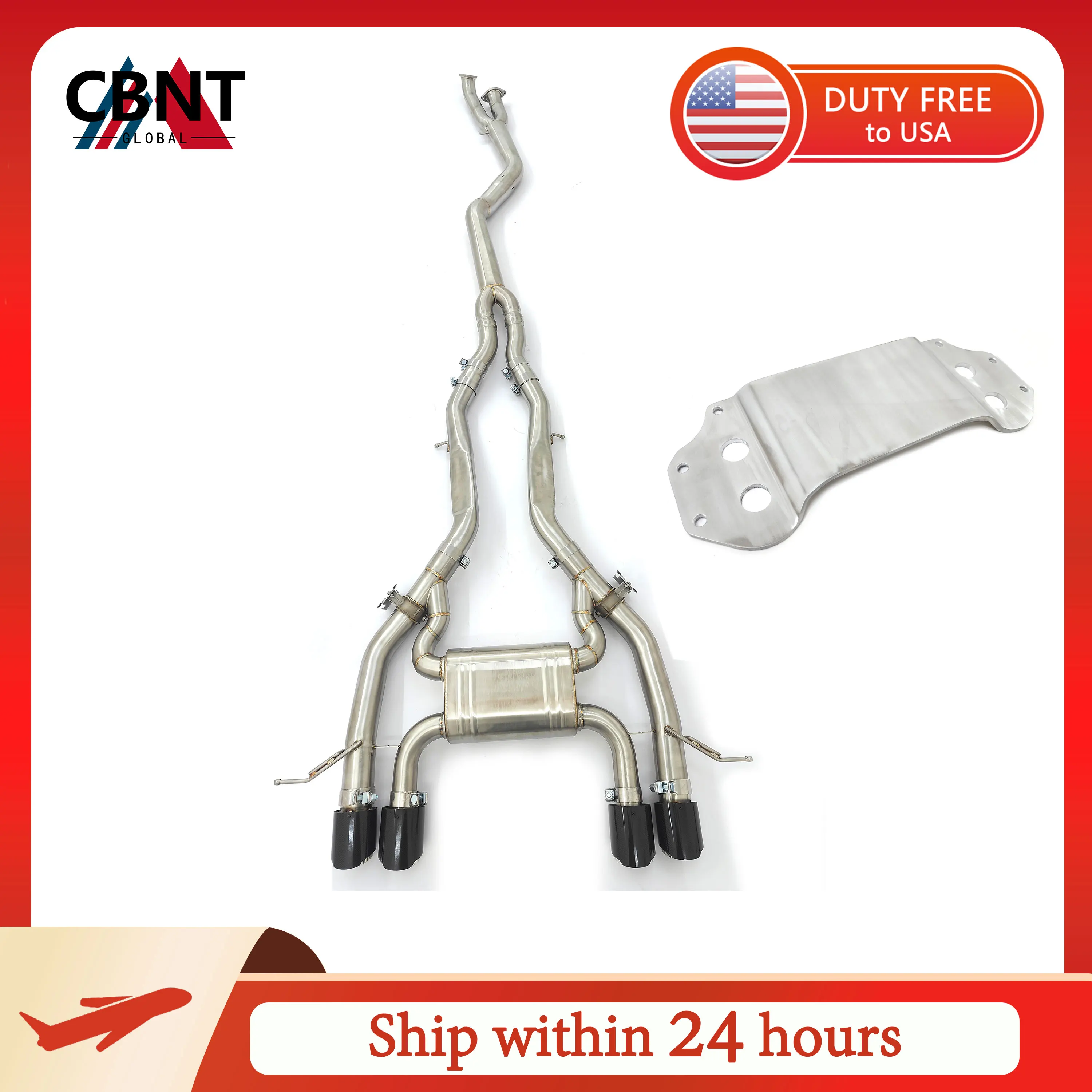 

CBNT Performance Valved Exhaust Catback for BMW M3 M4 G80 G82 S58 3.0T with Brace Single Midpipe Exhaust Pipe with Valve Muffler