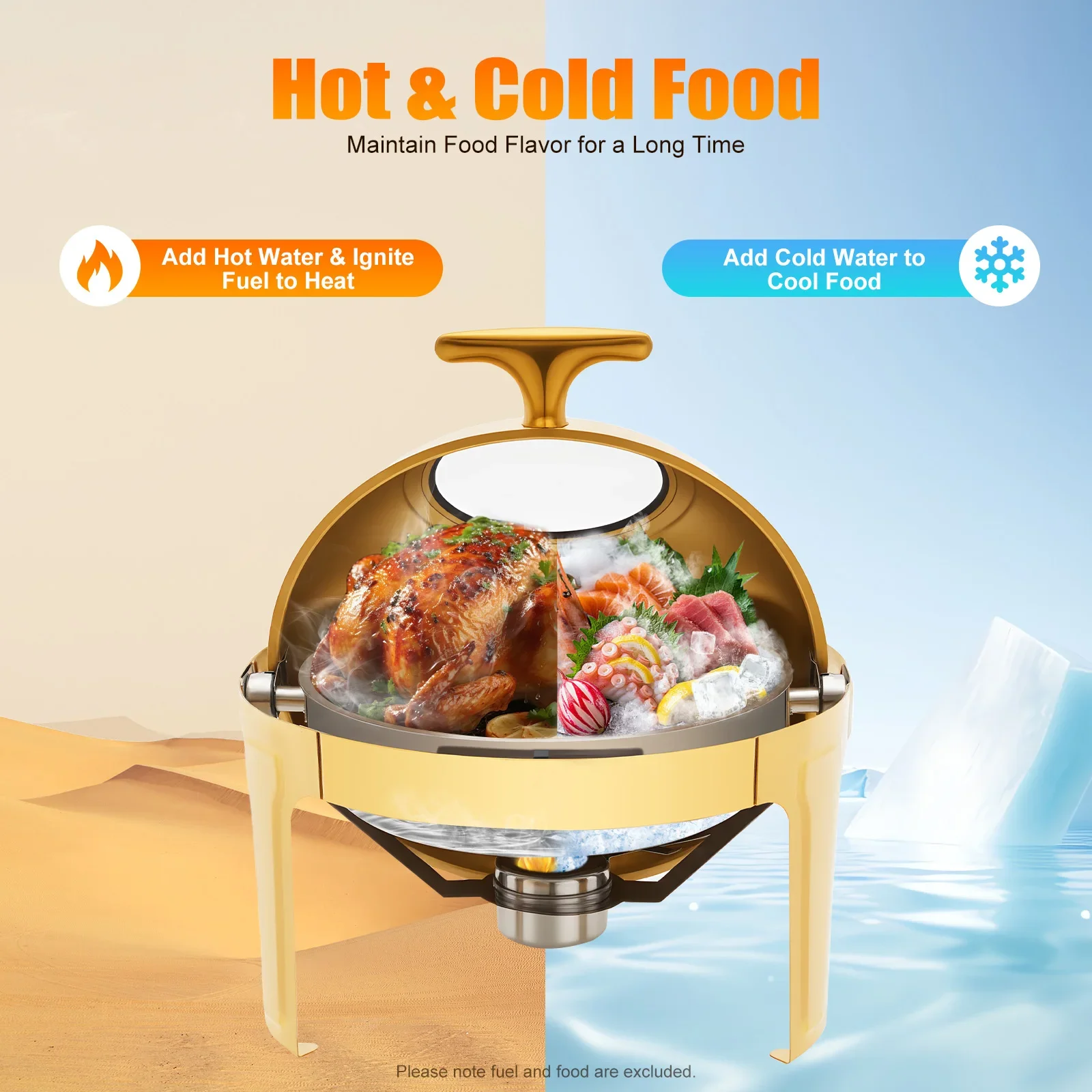 

(Surface All Gold) Round Visible Dining Stove - Single Cell For Home Restaurant Cook, Home Kitchenware