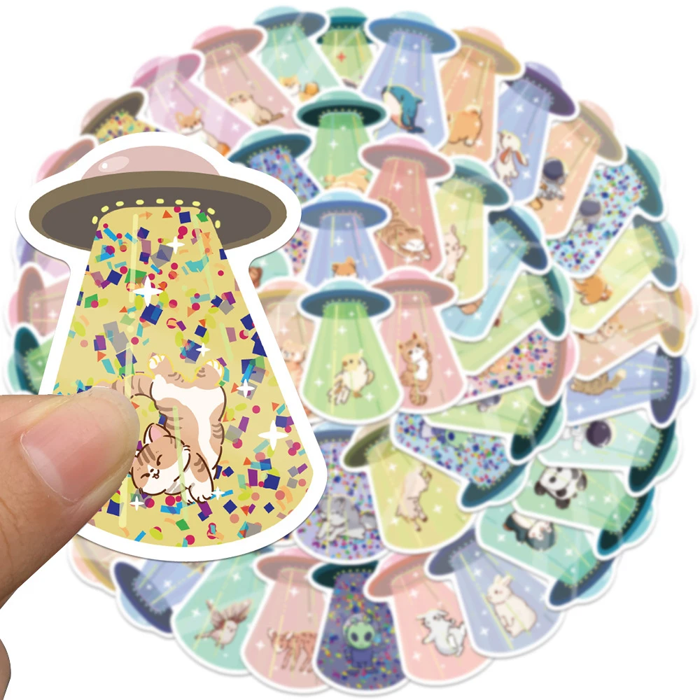 10/30/50pcs Cute UFO Alien Animal Cartoon Stickers Funny Graffiti Skateboard Motorcycle Stationery Kawaii Decals Toys Gifts