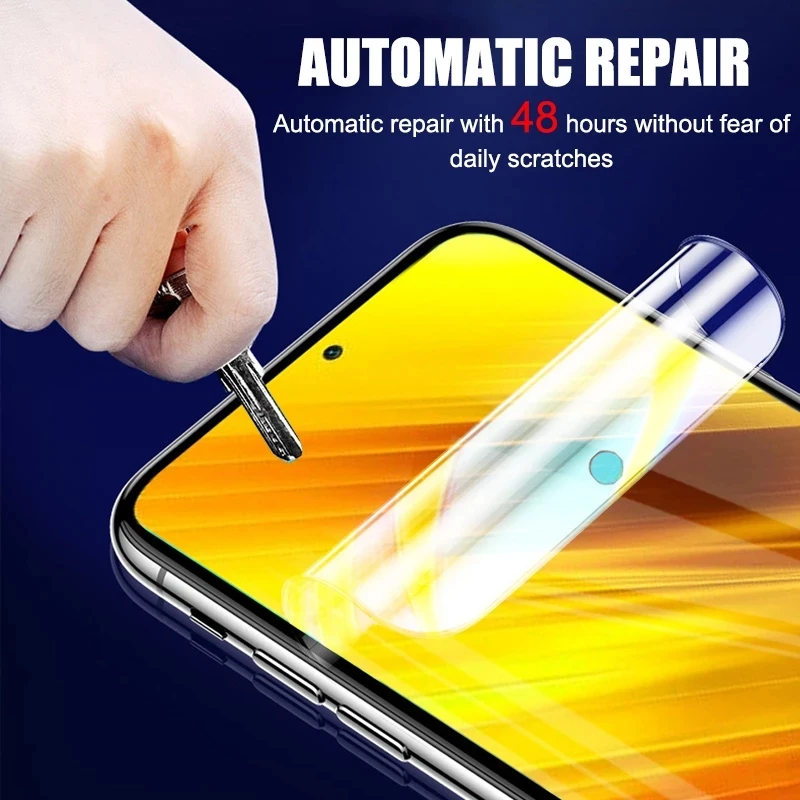 3PCS Hydrogel Film Für Xiaomi Poco F3 F4 X3 NFC X4 GT X5 F5 M3 M4 M5S M6 5G pro Volle Abdeckung Screen Protector – Detail 5