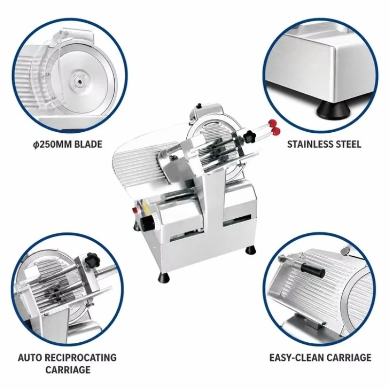 Factory Direct Fully Automatic Commercial Meat Slicer 250mm Blade Electric Food Processing Machine Supplier view 3