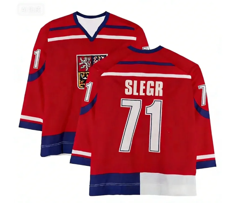 Men's Czech Republic Long-sleeved Ice Hockey Jersey 2026 Player Jersey Classic Retro Long-sleeved Ice Hockey