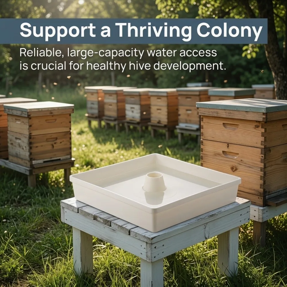 Easy to Clean Plastic Bee Water Feeder White Durable Beehive Top Bee Feeder Beehive Drinking Bowl Apiary