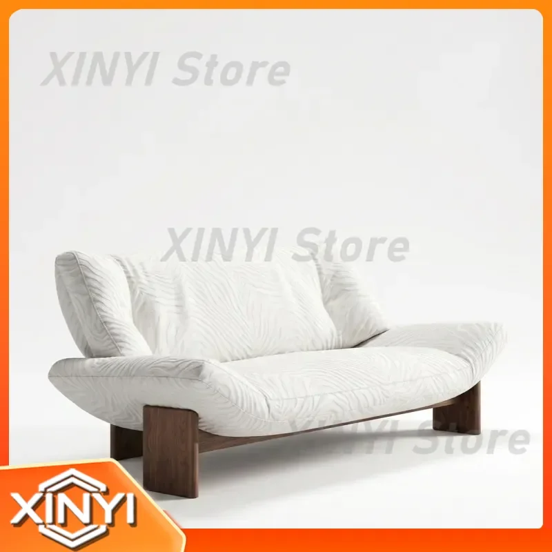Wabi Sabi Retro Single Sofa Chair for Solid Wood Leisure Chair for Hotel Living Room Club Reception Designer Negotiation